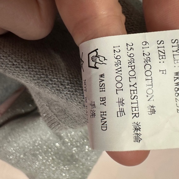 Wanko  Gray Knit Shrug with Beaded V-Neck (S/M) - Picture 12 of 12